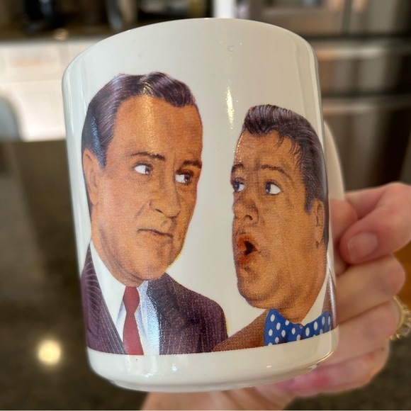Pfaltzgraff Bud Abbott & Lou Costello Who's on First Collectible Mug Tea Coffee - Picture 1 of 8
